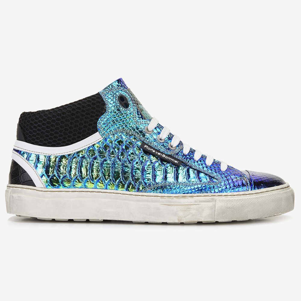 Floris van Bommel blue metallic sneaker