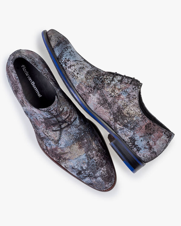 Lace shoe suede dark red