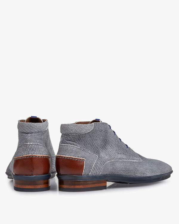 Boot suede leather black/white