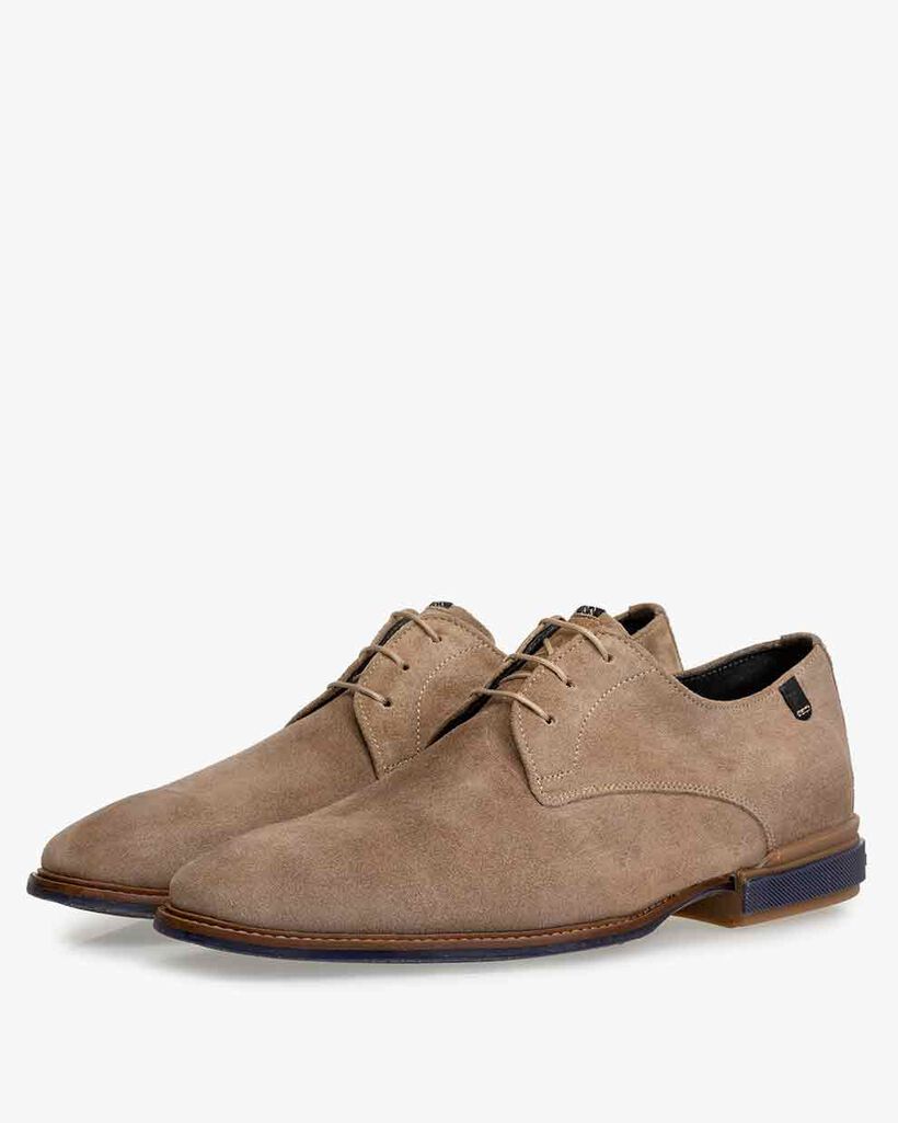 Schn&uuml;rschuh sandfarben Wildleder