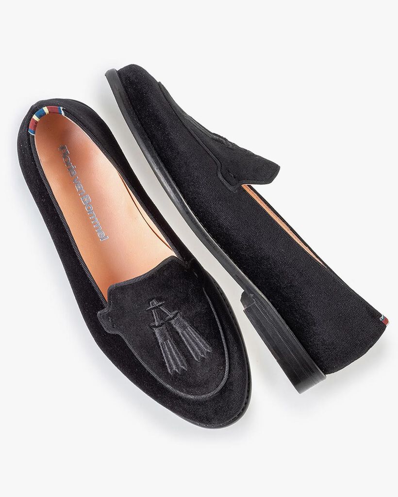 Loafer black textile