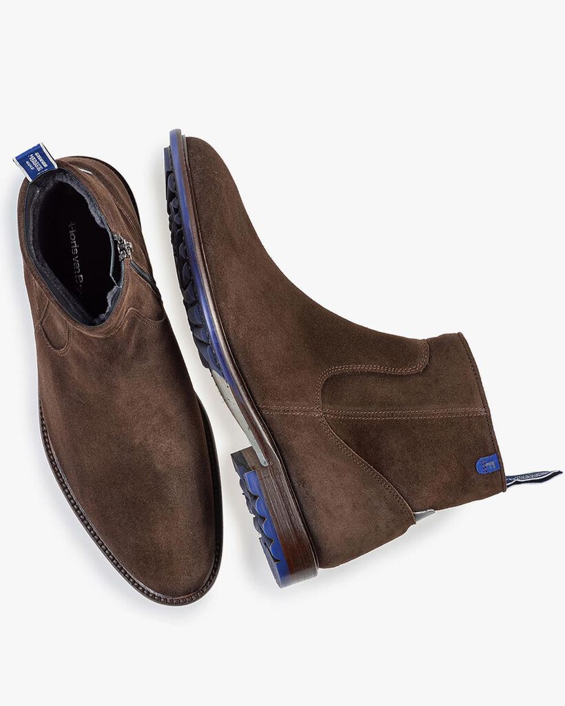 Lammfell gef&uuml;tterter Stiefel braun