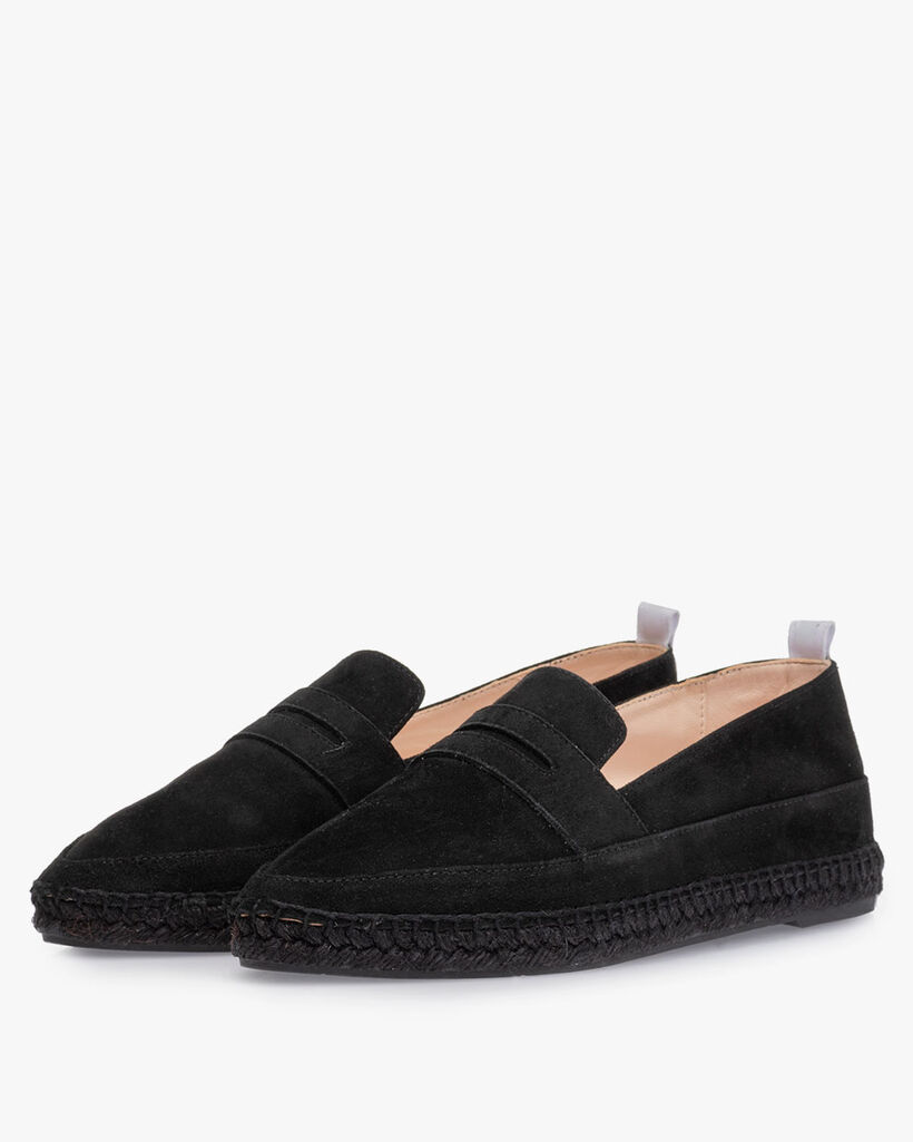 Espadrille Wildleder schwarz