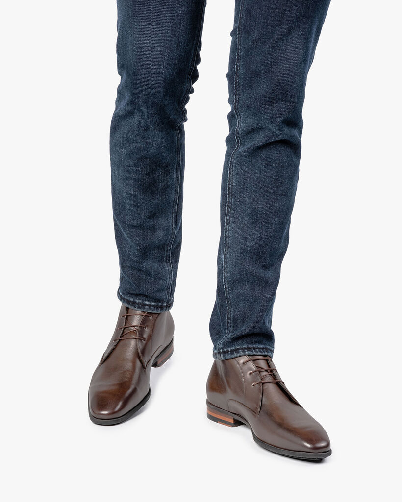 Schn&uuml;rschuh Kalbsleder dunkelbraun