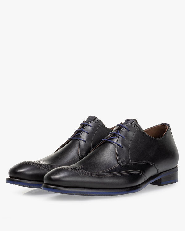 Schn&uuml;rschuh Kalbsleder schwarz