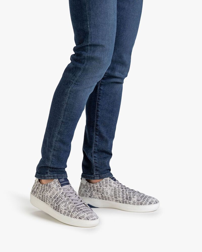 Sneaker Nubukleder schwarz-wei&szlig;