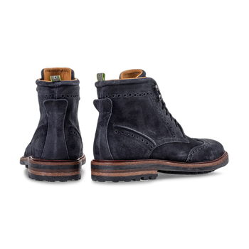 Schn&uuml;rstiefel Wildleder schwarz