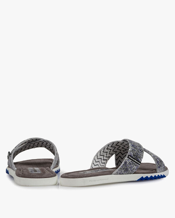 Slipper mit Print schwarz-wei&szlig;