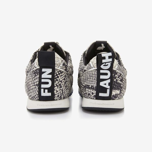 Floris van Bommel grauer Damen-Sneaker in Schlangenoptik
