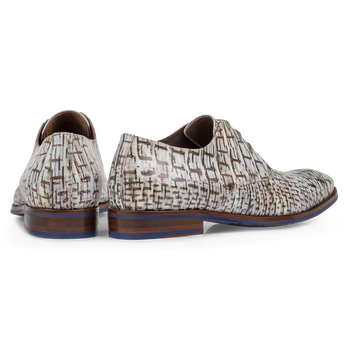 Schn&uuml;rschuh mit Print cremewei&szlig;