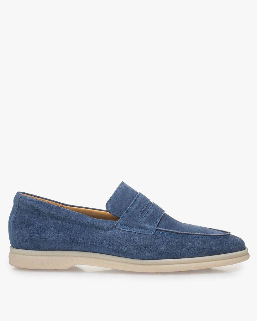 Blauer Wildleder-Loafer