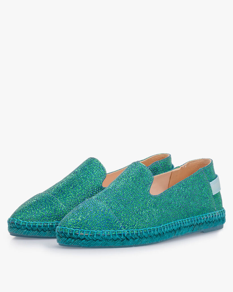 Blaue Espadrilles Metallic-Print