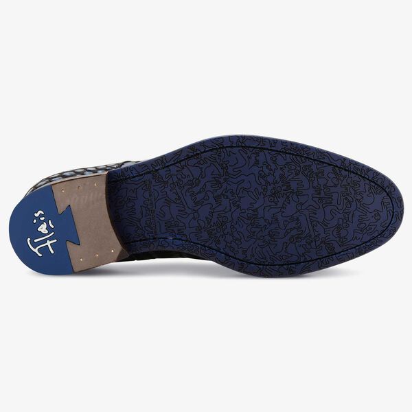Floris van Bommel Premium black men’s lace shoe with crocodile print 