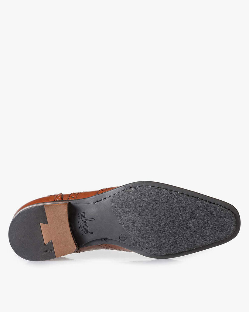 Cognacfarbener Kalbsleder-Brogue