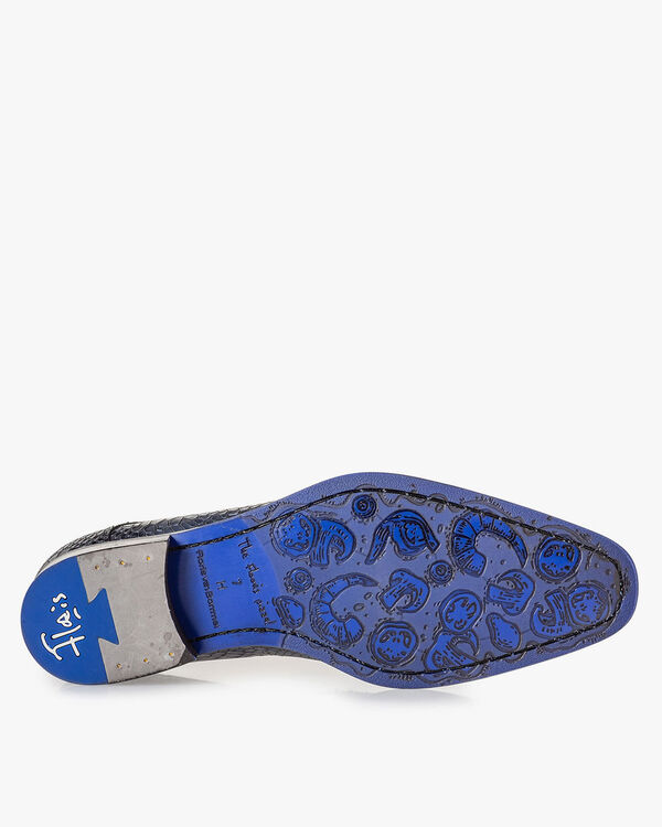 Schn&uuml;rschuh metallic blau