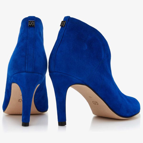 Floris van Bommel cobalt blue suede women's ankle boot