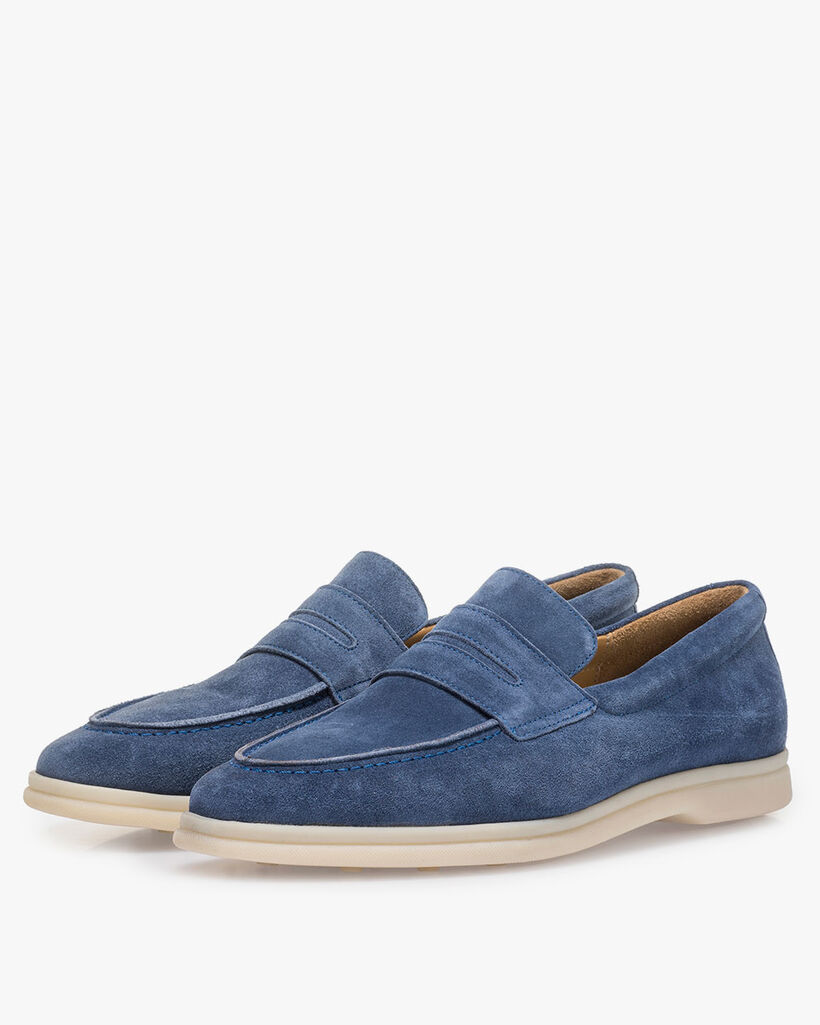 Blauer Wildleder-Loafer
