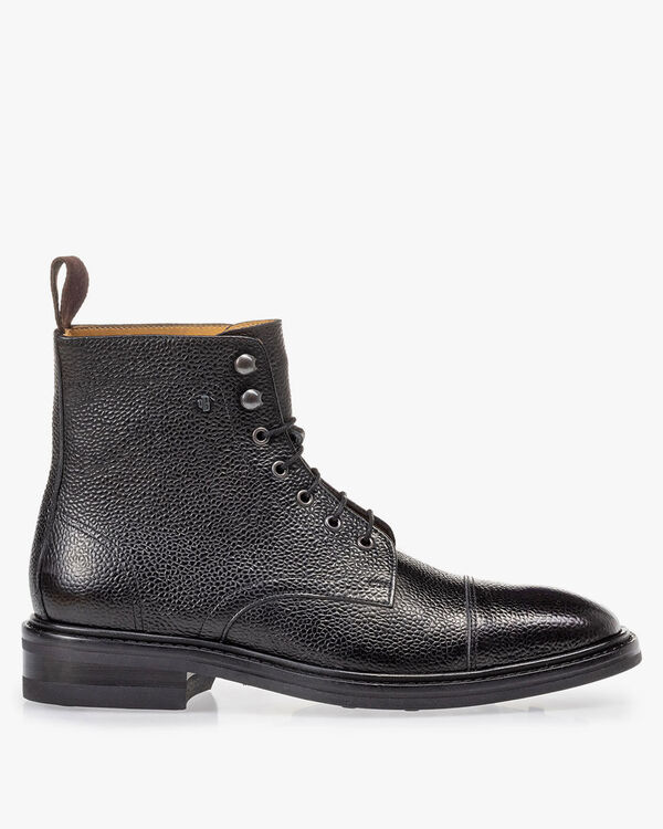 Boot leather with print black