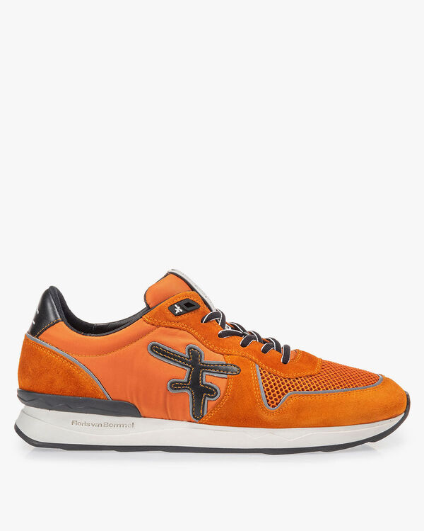 Sneaker orange suede leather