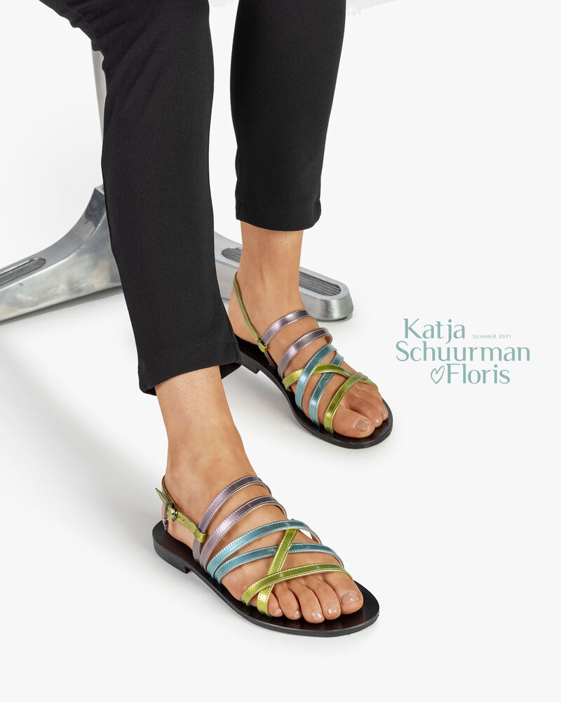 Sandale Lackleder gr&uuml;n