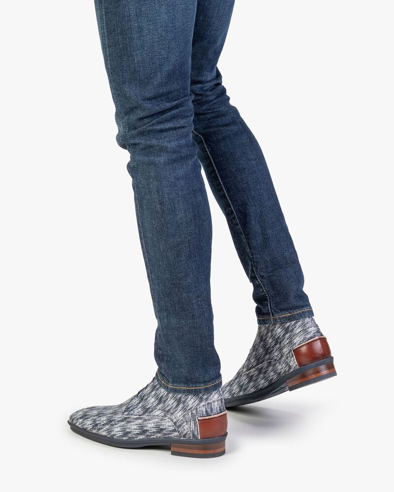 Stiefel Nubukleder schwarz-wei&szlig;