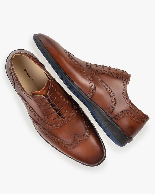 Lace shoe calf leather cognac