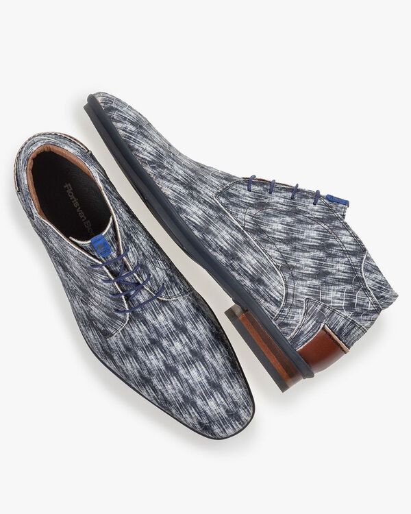 Stiefel Nubukleder schwarz-wei&szlig;