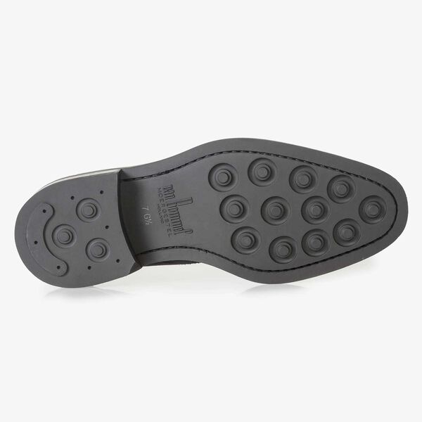 Dark blue suede leather lace boot