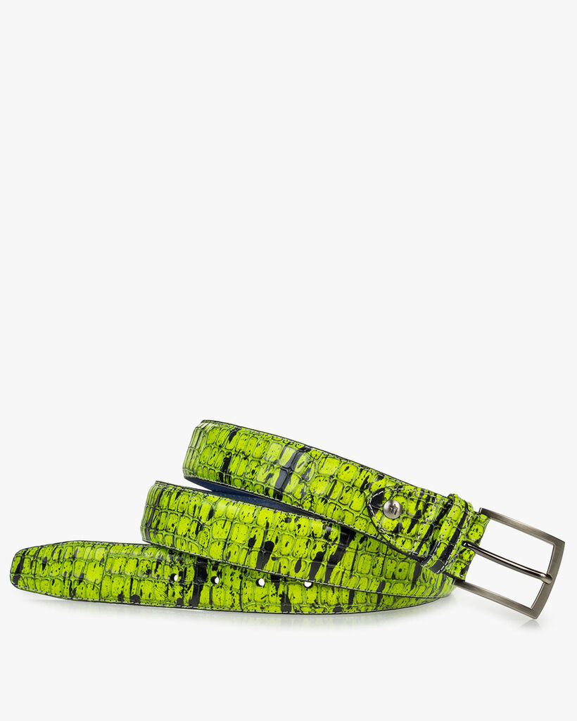 Belt patent leather yellow