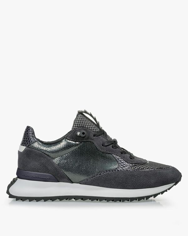 Sneaker Wildleder-Print grau