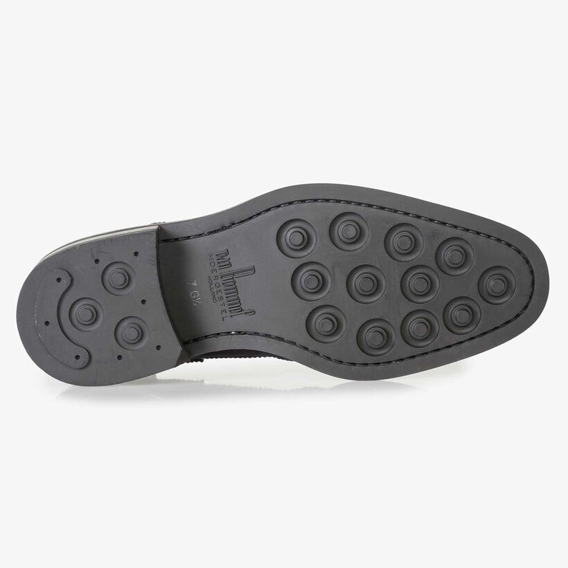 Blauer Brogue-Schn&uuml;rstiefel aus Wildleder