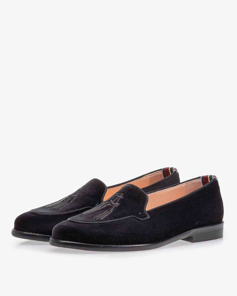 Loafer black textile