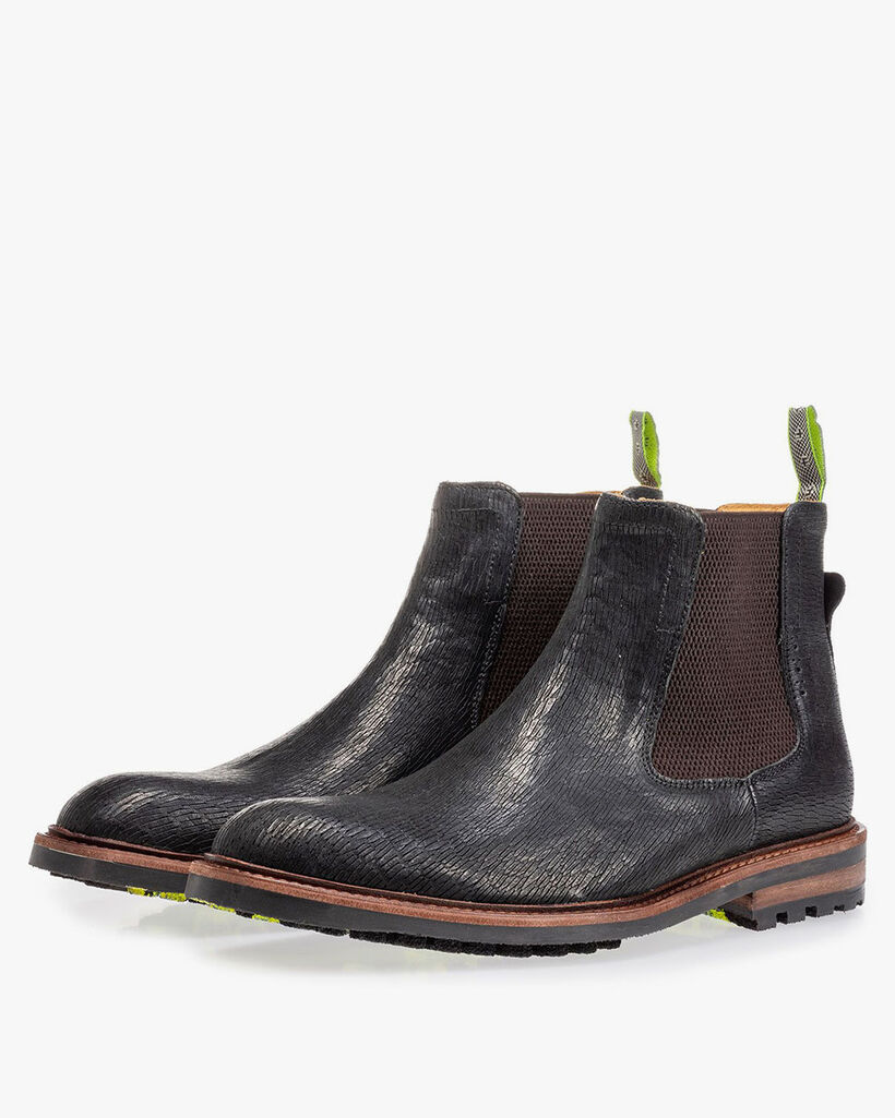Chelsea Boot schwarz mit Print