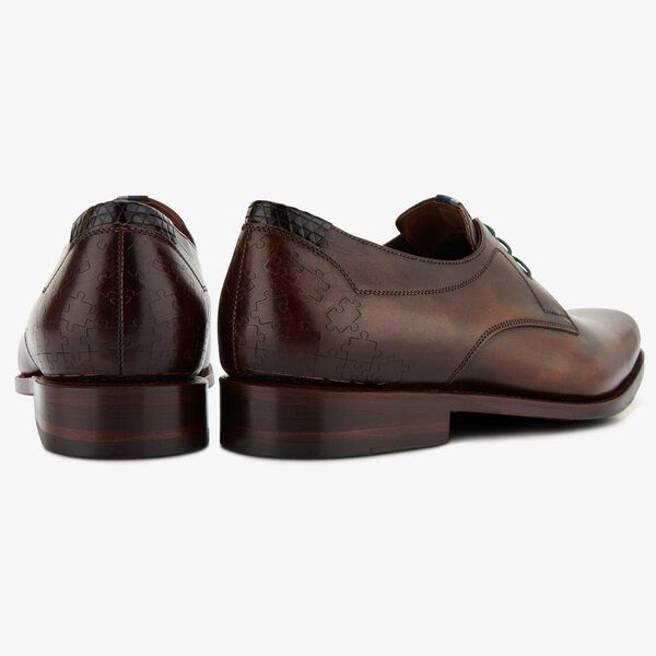Floris van Bommel Dunkelbraune Herren Schnürschuhe