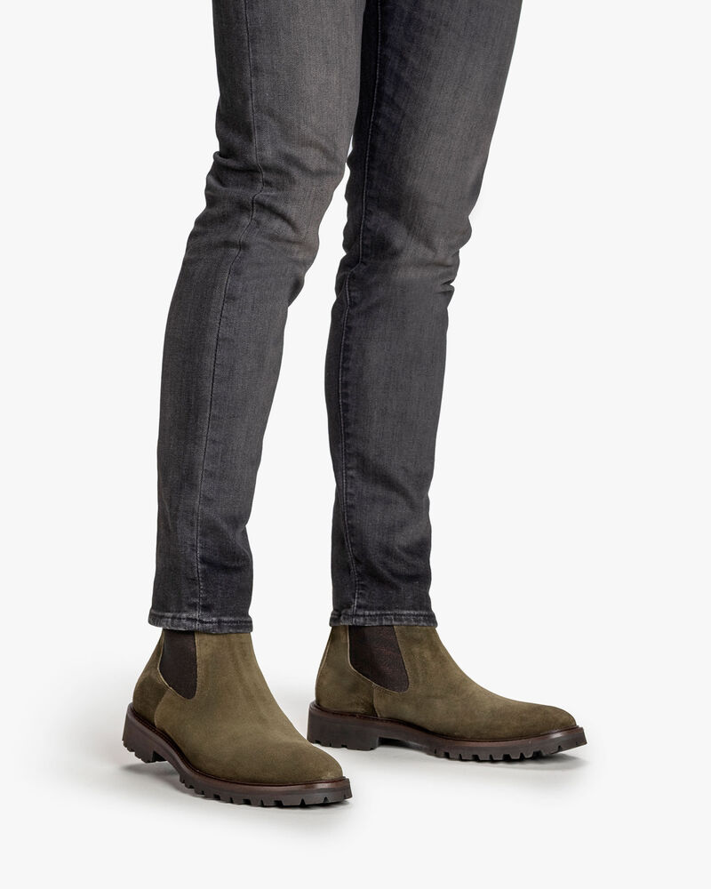 Chelsea boot suede dark green