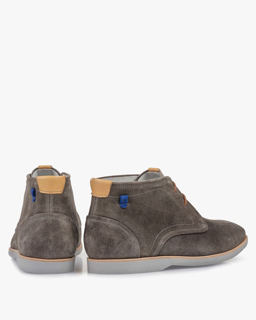 Boot suede leather dark grey