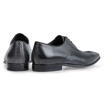 Schn&uuml;rschuh bedrucktes Leder grau