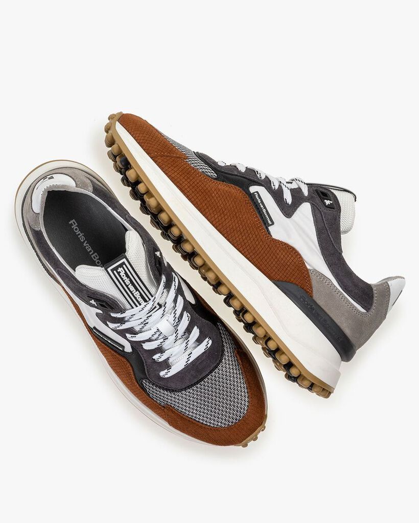 Noppi sneaker suede leather cognac