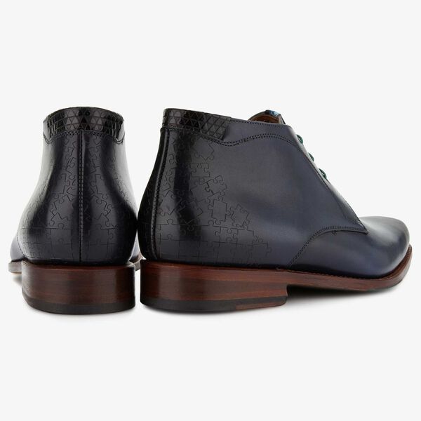 Floris van Bommel dark blue leather men’s lace boot