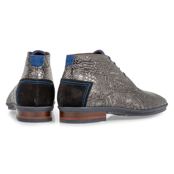 Schn&uuml;rstiefel mit Print grau