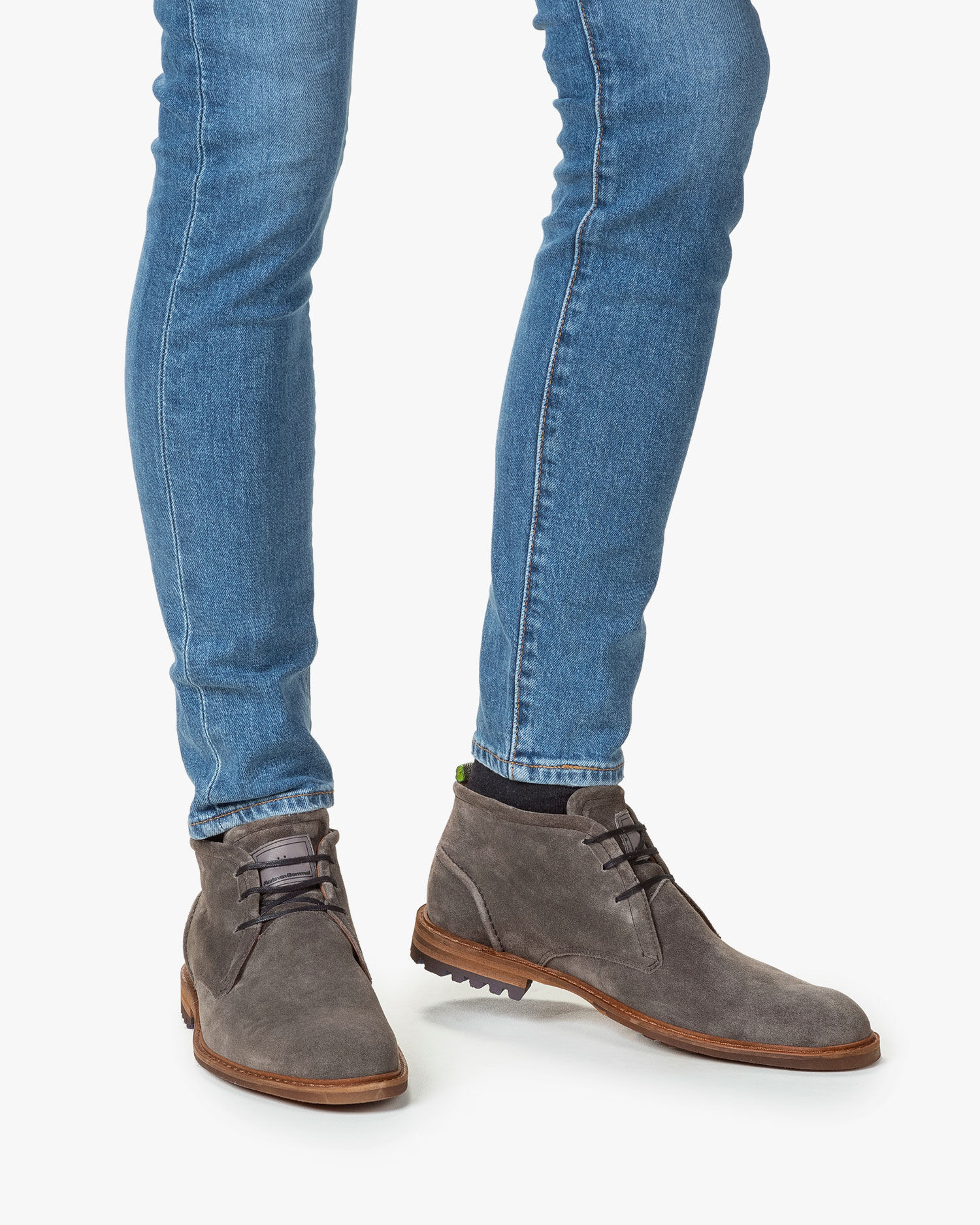 Lace boot suede grey 20121 01 Floris van Bommel Official