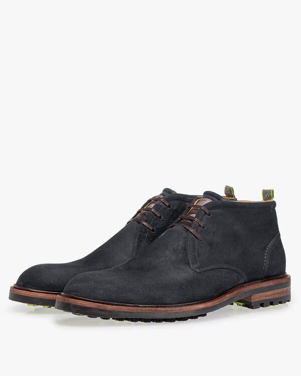 Schn&uuml;rstiefel Wildleder schwarz