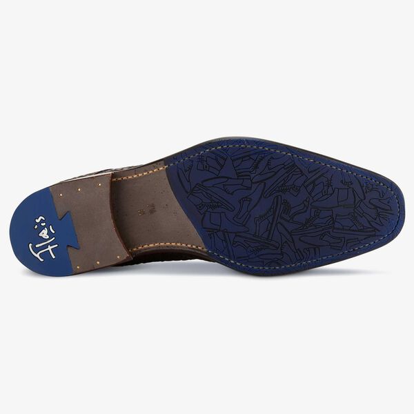 Floris van Bommel braun/schwarze Herren Schnürstiefel mit Krokodil Aufdruck