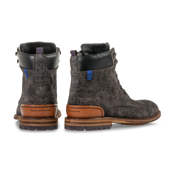 Lace boot suede dark grey