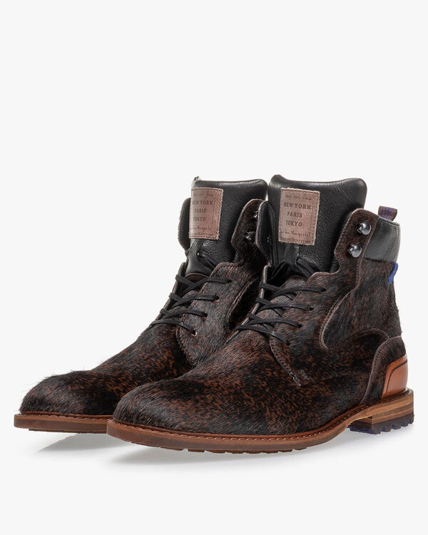 Lace boot pony brown