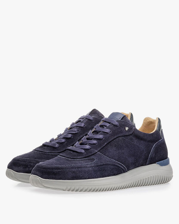 Blauer Wildleder-Sneaker
