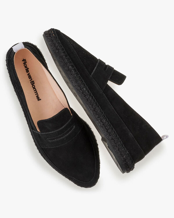 Espadrille Wildleder schwarz