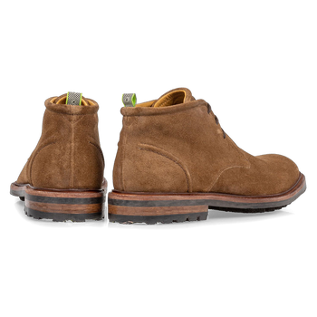 Lace boot suede leather beige