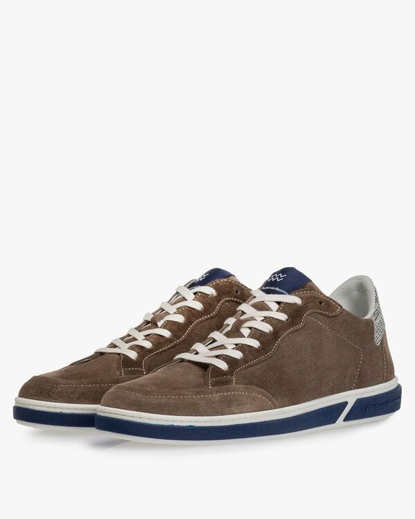 Sneaker suede leather taupe