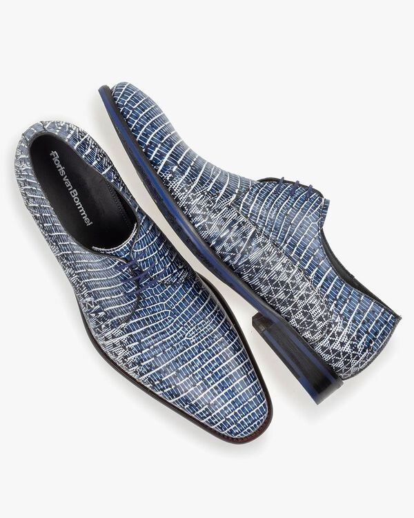 Schn&uuml;rschuh mit Print blau